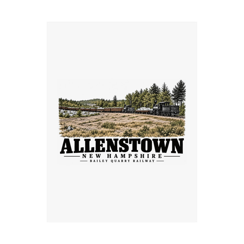 18 x 24 unclipped front of Bailey Quarry Railway matte poster, Allenstown, New Hampshire.