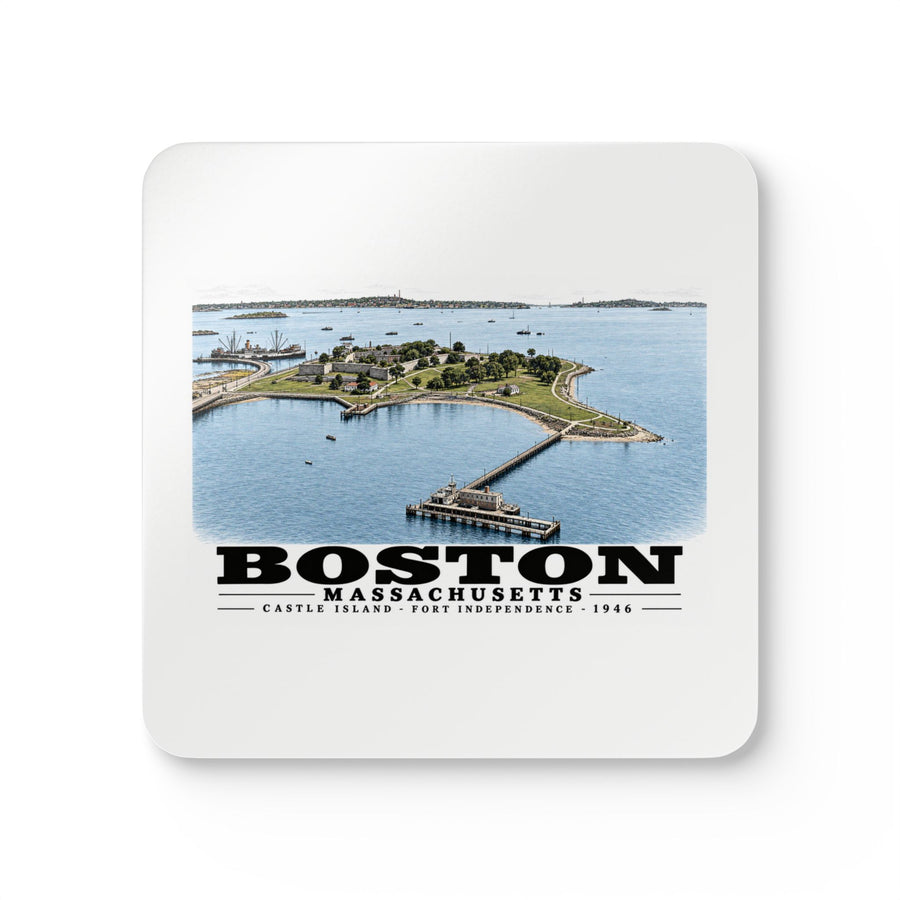Castle Island, Boston Cork Back Coaster Set - Boston Harbor