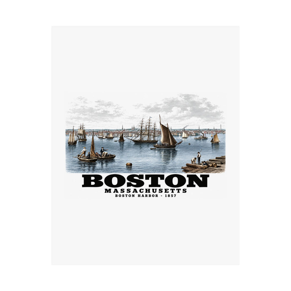 Boston Matte Heritage Poster — 11 × 14 and 18 × 24 in - Boston Harbor