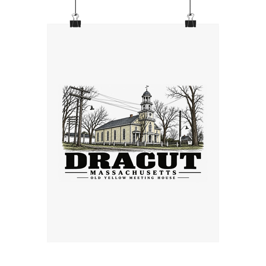 11 x 14 front of Old Yellow Meeting House matte poster, Dracut, Massachusetts.
