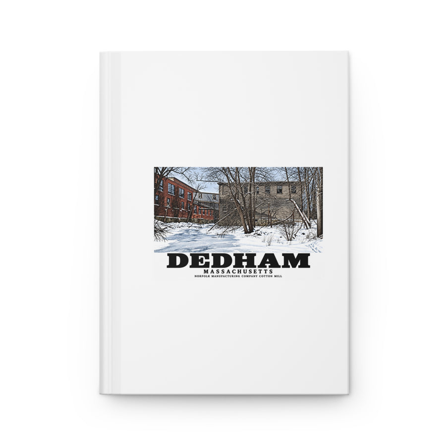 Illustrated Norfolk Manufacturing Company Cotton Mill in Dedham on matte hardcover journal