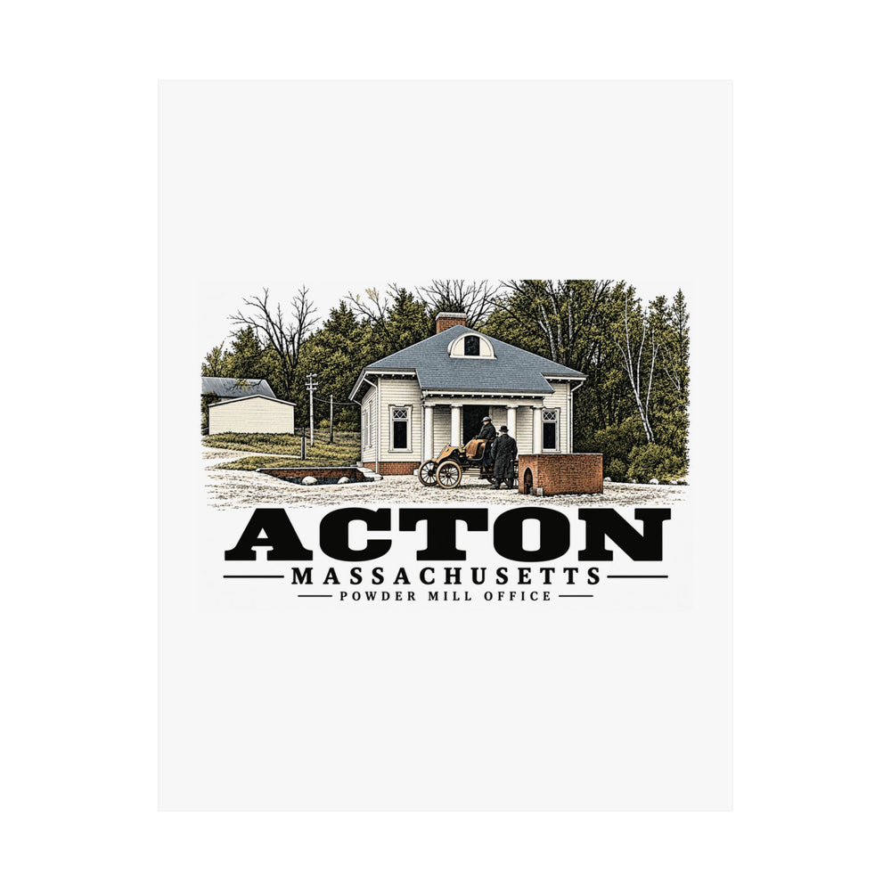 Illustrated Powder Mill Office in Acton on unframed matte poster