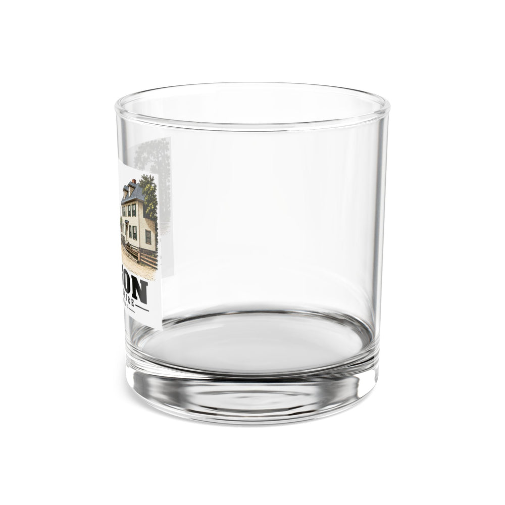 Post Office Square, Hudson illustration on 10 oz rocks glass — left side view
