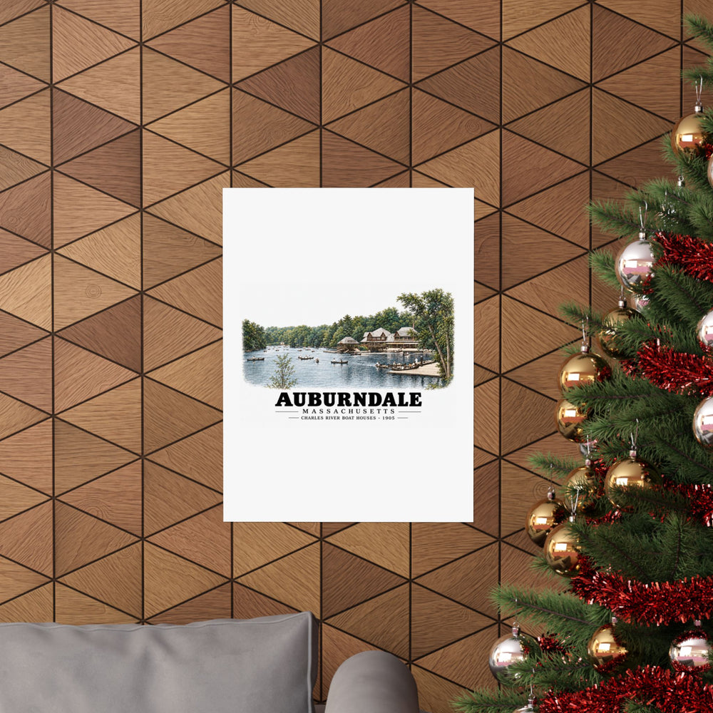 Norumbega Park shore, Charles River Lakes District, Auburndale Matte Heritage Poster — 11 × 14 and 18 × 24 in - Charles River