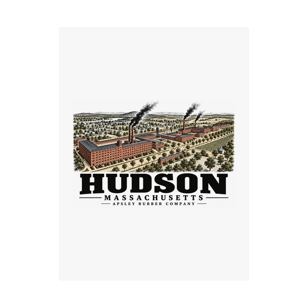 Illustrated Apsley Rubber Company in Hudson on unframed matte poster