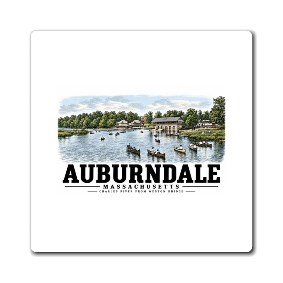 The Charles River from Weston Bridge, Auburndale, Mass. 4 in Magnet - Charles River