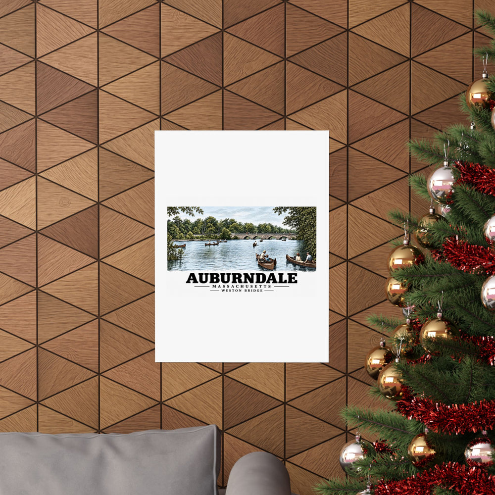 Weston Bridge, Auburndale, Mass. Matte Heritage Poster — 11 × 14 and 18 × 24 in - Charles River