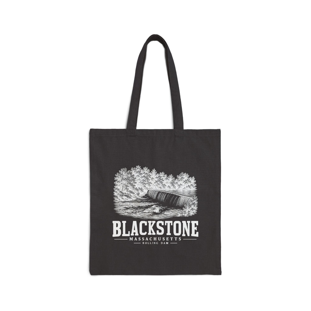 Blackstone Rolling Dam Heavy Canvas Tote in Black — front view