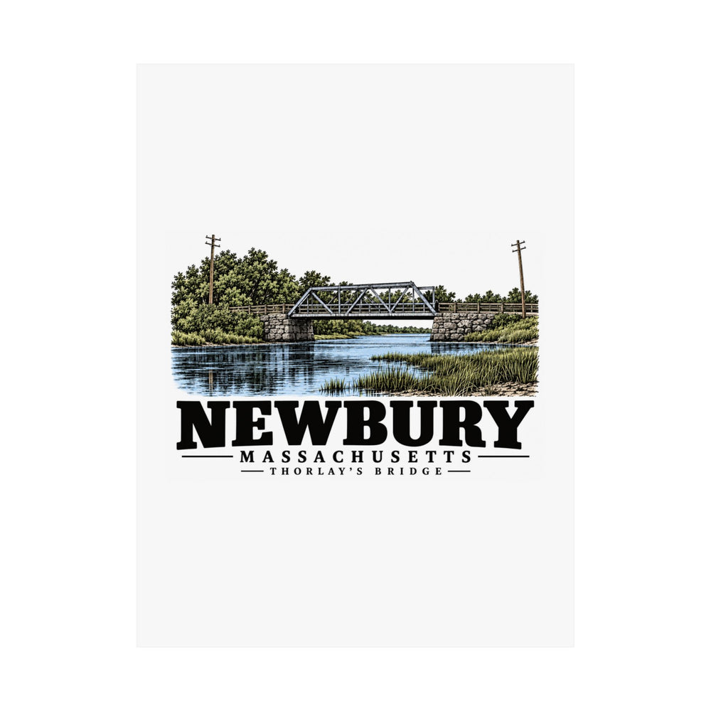18 x 24 unclipped front of Thorlay’s / Thurlow Bridge matte poster, Newbury, Massachusetts.