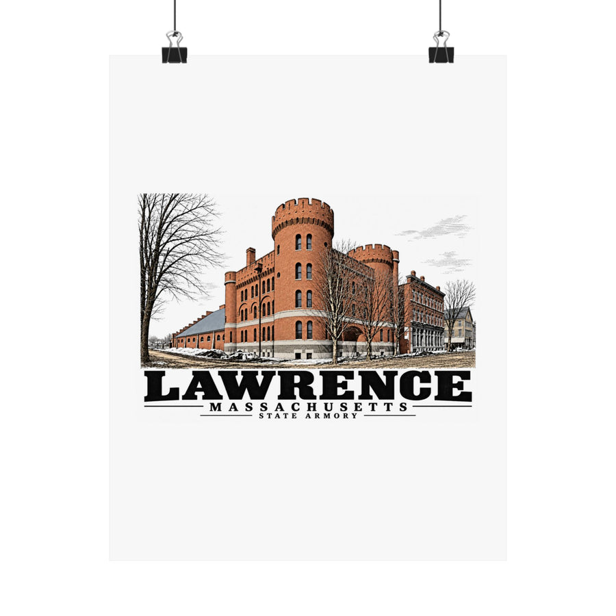 Illustrated State Armory in Lawrence on unframed matte poster