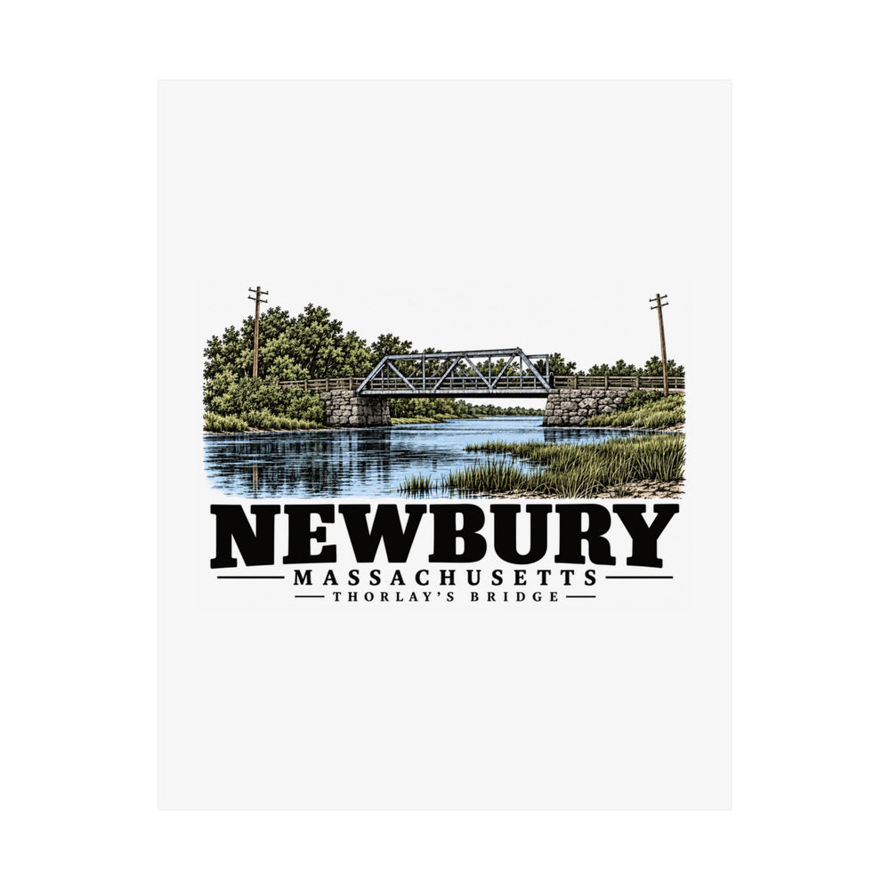 11 x 14 unclipped front of Thorlay’s / Thurlow Bridge matte poster, Newbury, Massachusetts.