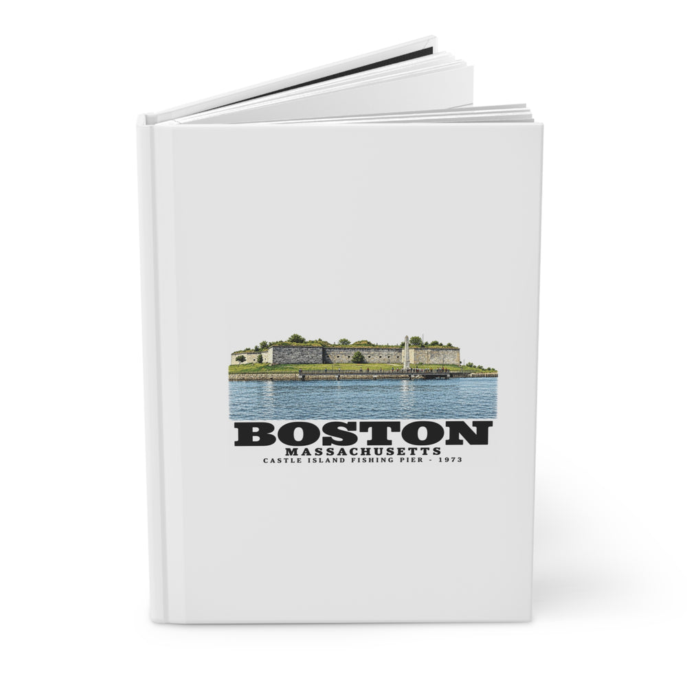 Castle Island, includes Fishing Pier Matte Hardcover Journal - Boston Harbor