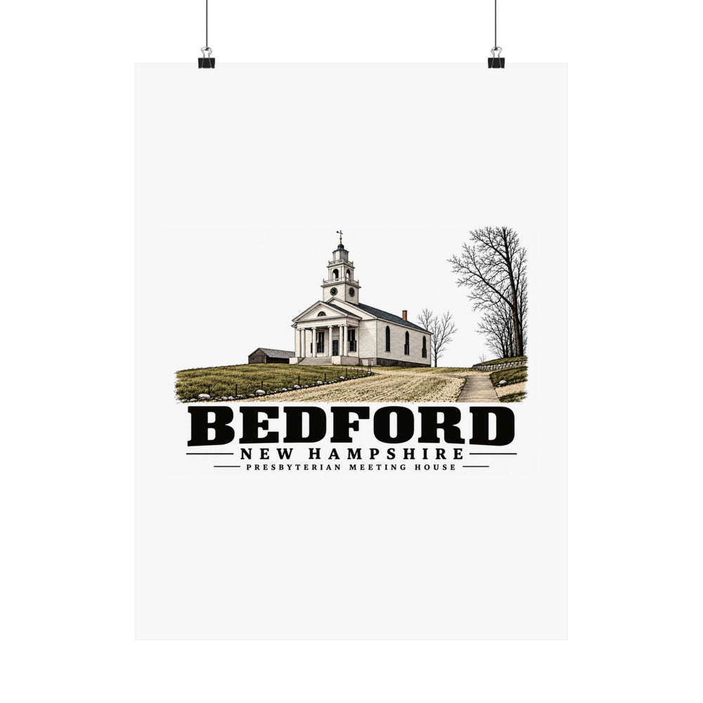 18 x 24 front of Presbyterian Meeting House matte poster, Bedford, New Hampshire.