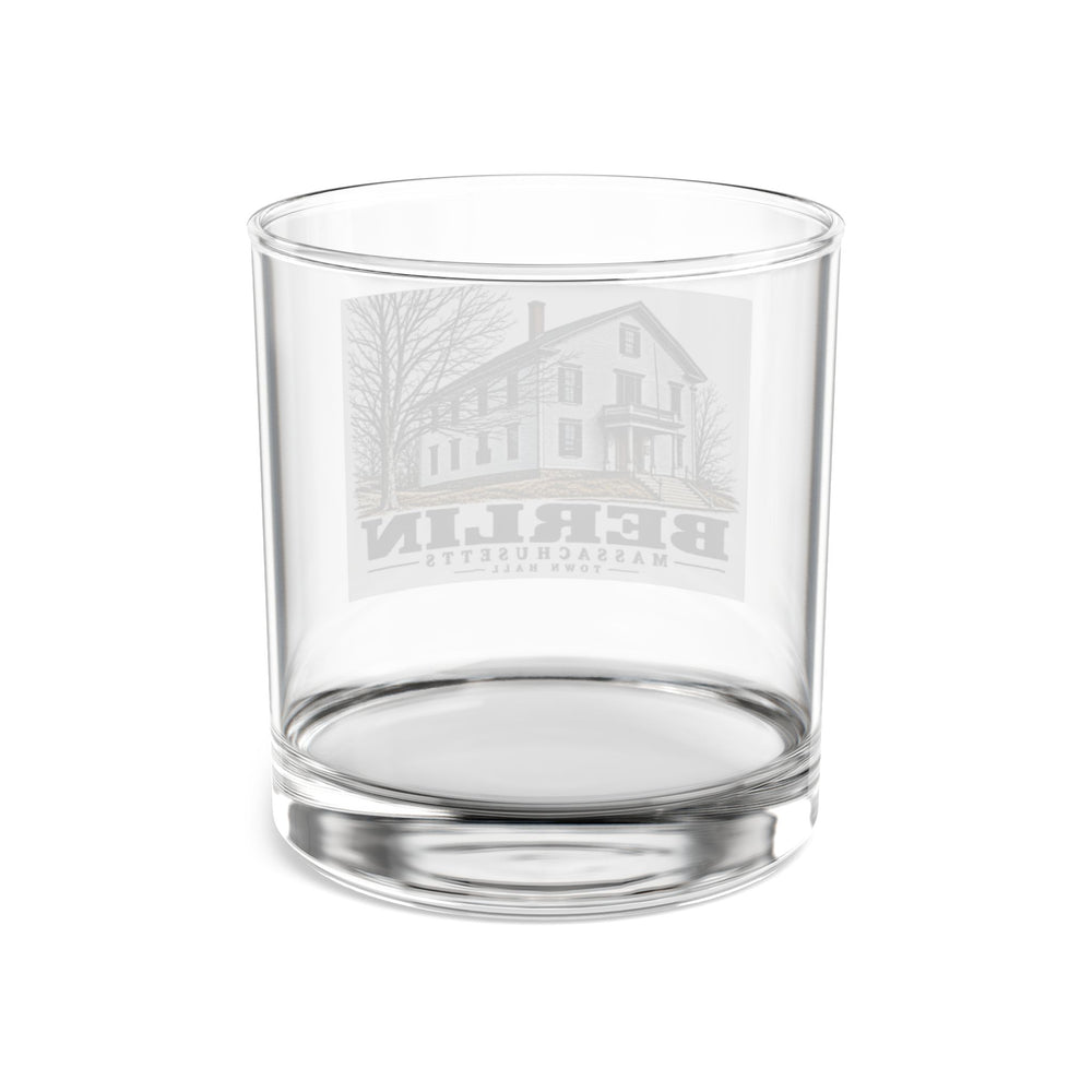 Illustrated Town Hall in Berlin on rocks glass