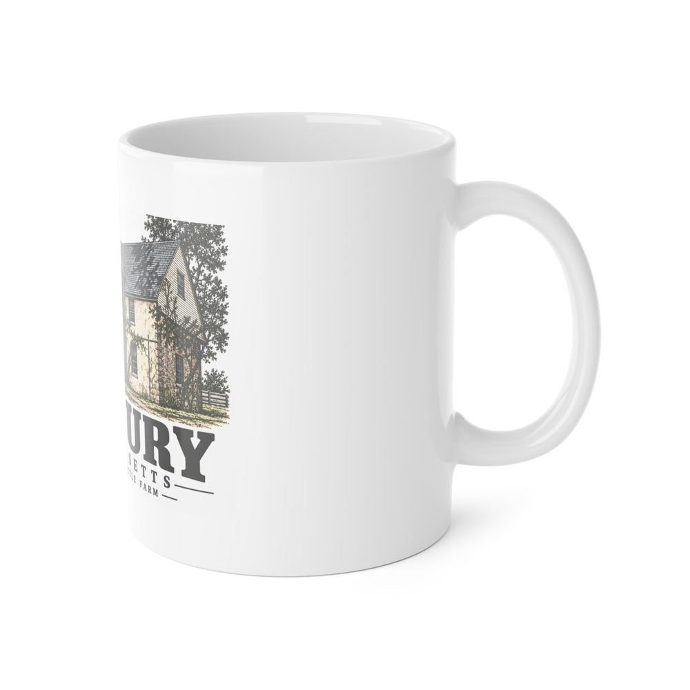 Newbury Spencer–Peirce–Little Farm manor house 11 oz White Ceramic Mug - Merrimack Valley Goods