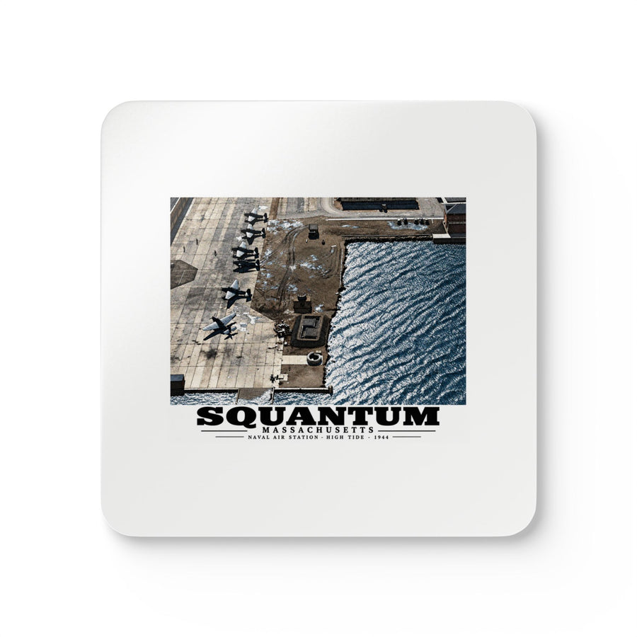 NAS Squantum at high tide Cork Back Coaster Set - Boston Harbor