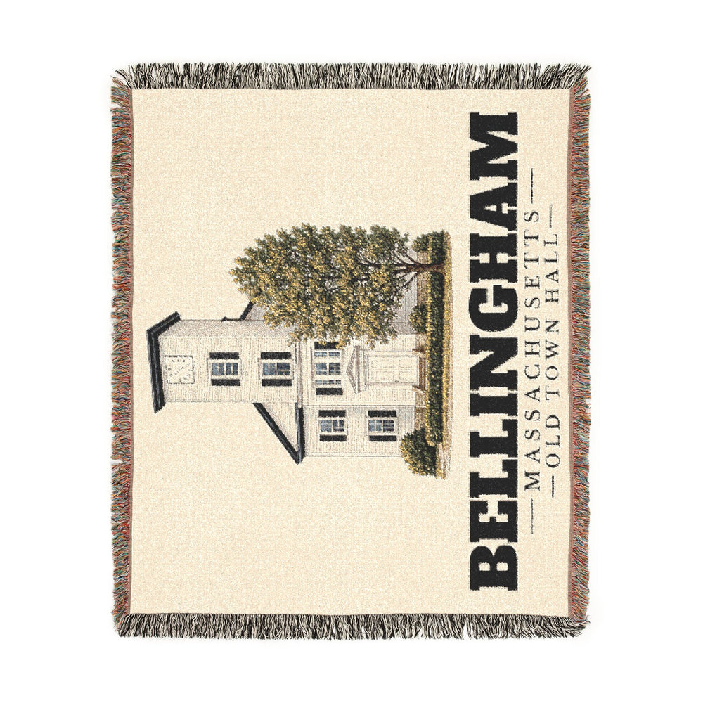 Old Town Hall — Bellingham, Massachusetts Woven Blanket