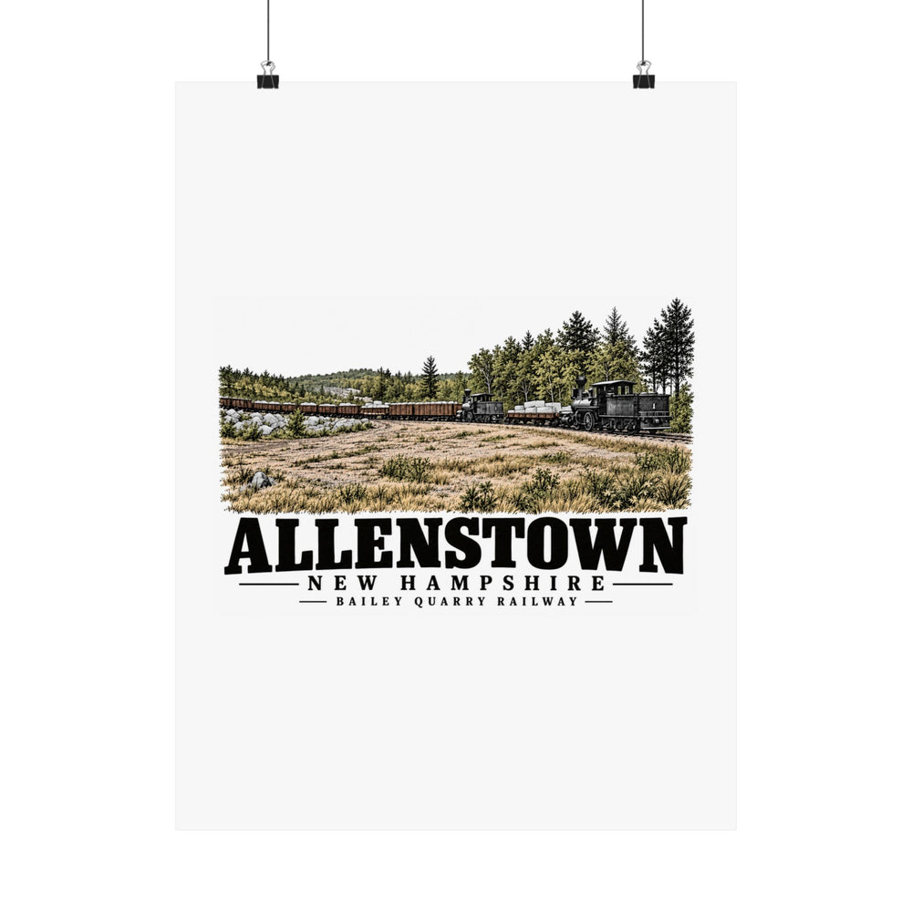 18 x 24 front of Bailey Quarry Railway matte poster, Allenstown, New Hampshire.