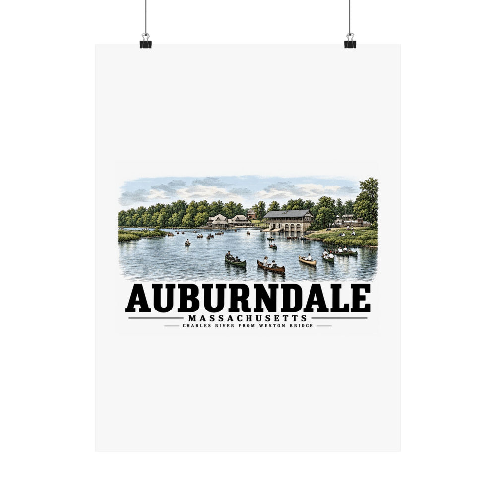 The Charles River from Weston Bridge, Auburndale, Mass. Matte Heritage Poster — 11 × 14 and 18 × 24 in - Charles River