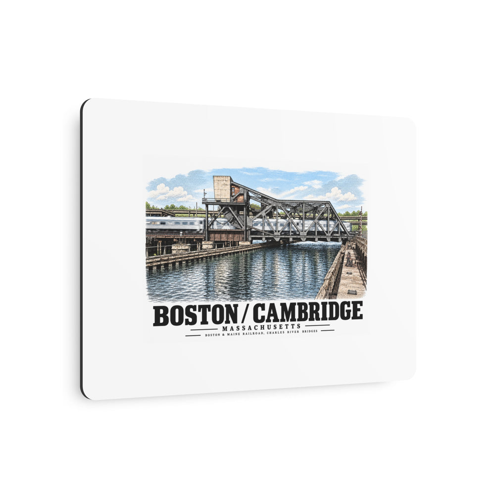 1. GENERAL VIEW SHOWING BRIDGE IN 'CLOSED' POSITION - Boston & Maine Railroad, Charles River Bridges, Charles River, North Station vicinity, Boston, Suffolk County, MA 7 × 5 in Horizontal Metal Wall...
