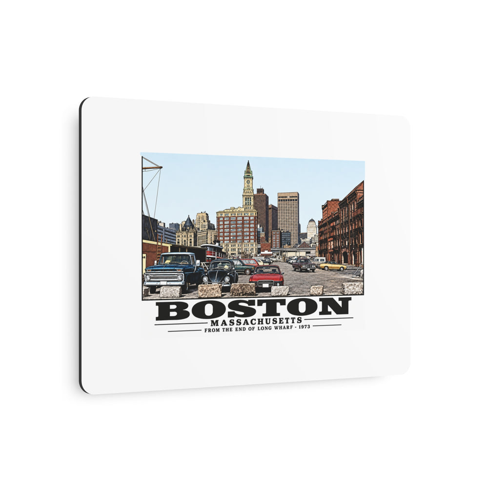 From end of Long Wharf 7 × 5 in Horizontal Metal Wall Art - Boston Harbor
