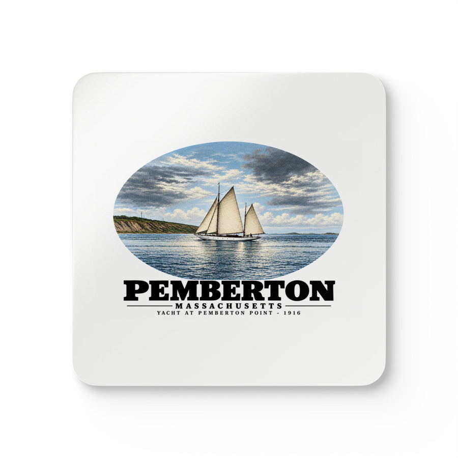Yacht, Pemberton Hull Cork Back Coaster Set - Boston Harbor