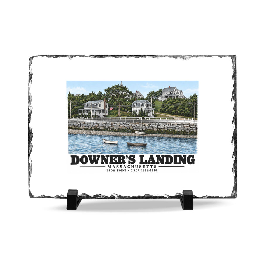 Downer's Landing, Mass. 7 × 11 in Slate Desk Plaque - Boston Harbor