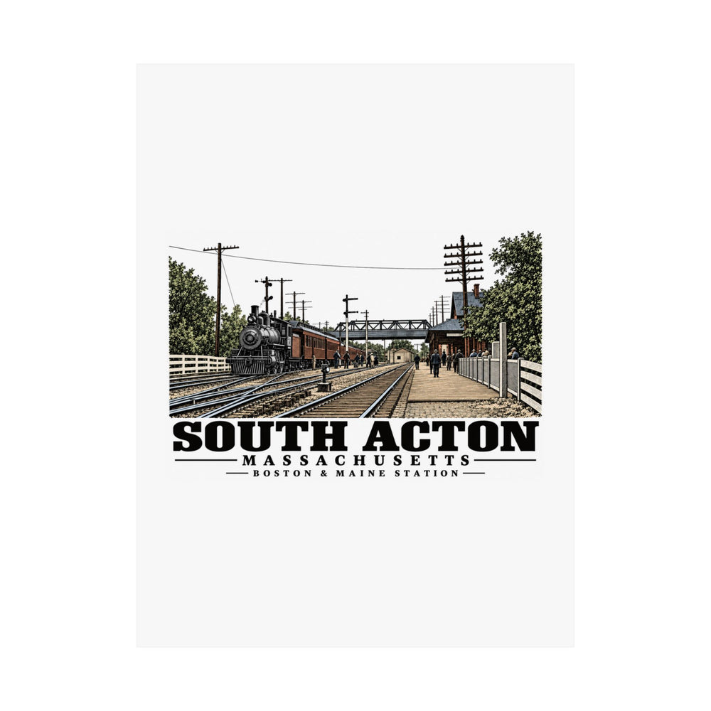 Illustrated Boston & Maine Station in South Acton on unframed matte poster