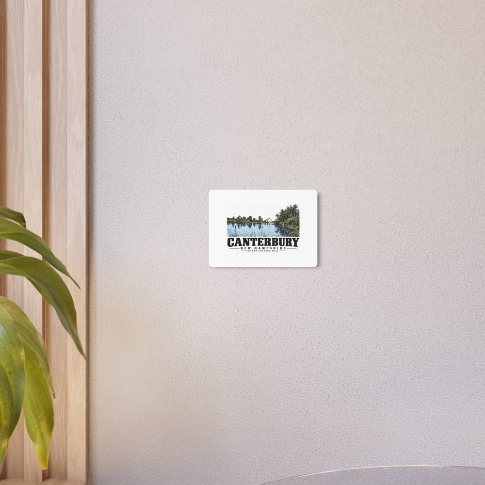 Canterbury Shaker turning mill and pond 7 x 5 in Horizontal Metal Wall Art - Merrimack Valley Goods