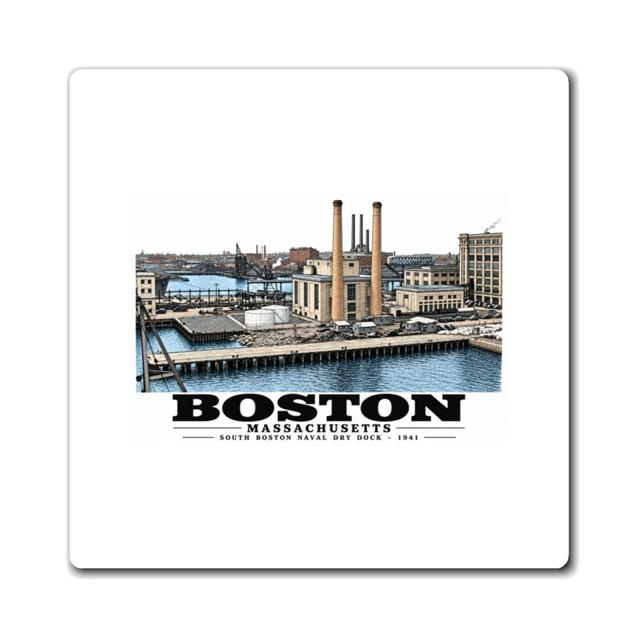 South Boston Dry Dock Area Mar 29-41 from roof of elevator shaft SE 4 in Magnet - Boston Harbor