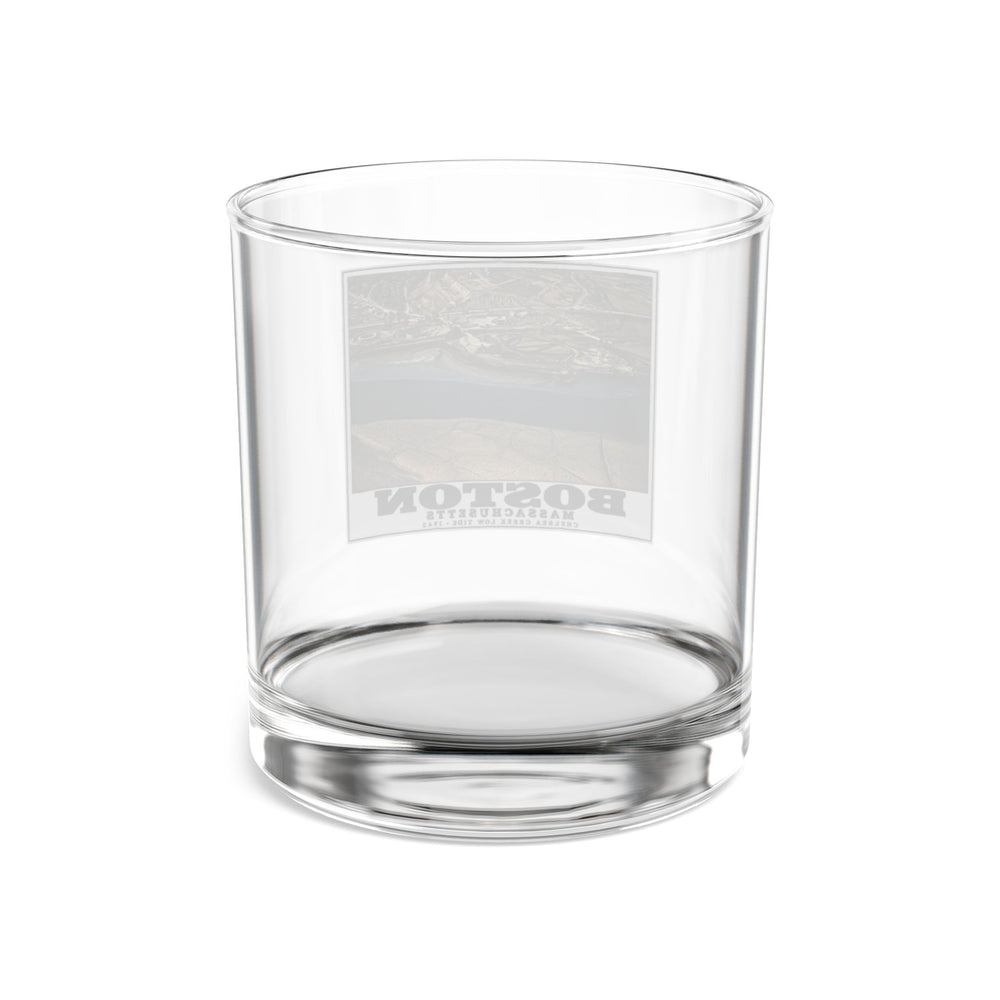 Shoreline, Chelsea Creek, East Boston, MA, Low Tide, Oil Storage 10 oz Rocks Glass - Boston Harbor
