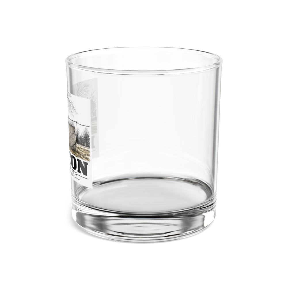 Illustrated Thirty-One-Mile Stone in Bolton on rocks glass
