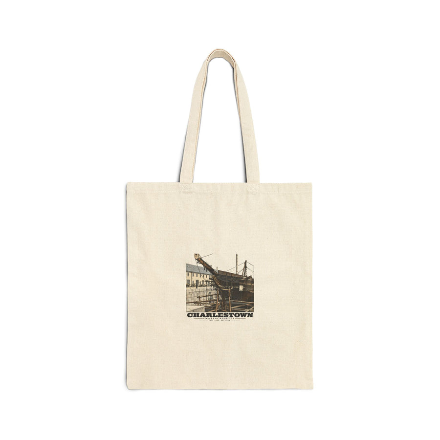 Charlestown Navy Yard — Dry Dock 1 Natural Heavy Canvas Tote — Boston Harbor Goods