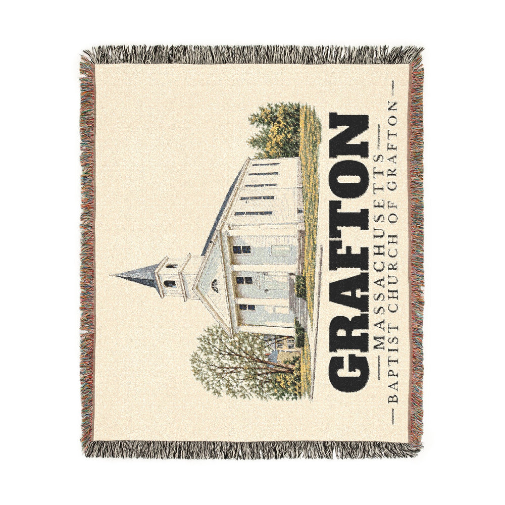 Baptist Church of Grafton — Grafton, Massachusetts woven blanket, product view 2