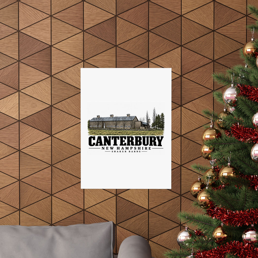 18 x 24 room view of Shaker Barns matte poster, Canterbury, New Hampshire.