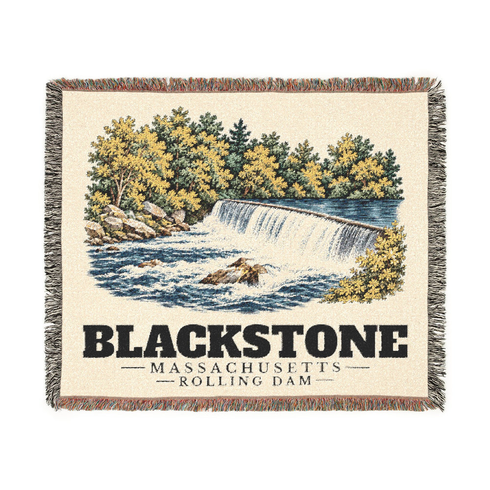 Rolling Dam — Blackstone, Massachusetts woven blanket, product view 1