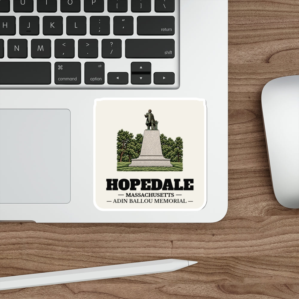 Hopedale Adin Ballou Memorial Statue and Park 4 in Die-Cut Sticker