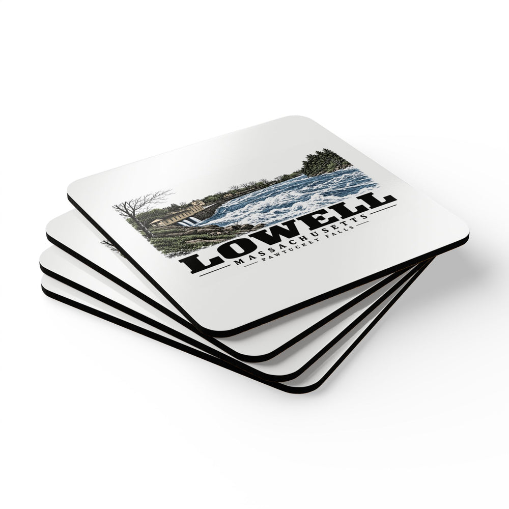Lowell Pawtucket Falls Cork Back Coaster - Merrimack Valley Goods