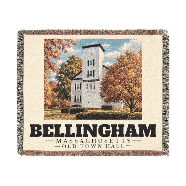 Old Town Hall — Bellingham, Massachusetts Woven Blanket