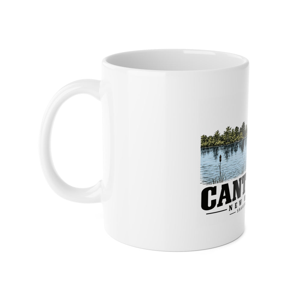 Canterbury Shaker turning mill and pond 11 oz White Ceramic Mug - Merrimack Valley Goods
