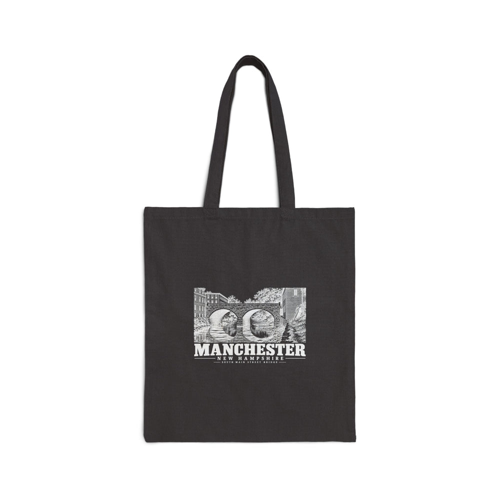 South Main Street stone-arch bridge Natural + Black Heavy Canvas Tote - Merrimack Valley Goods