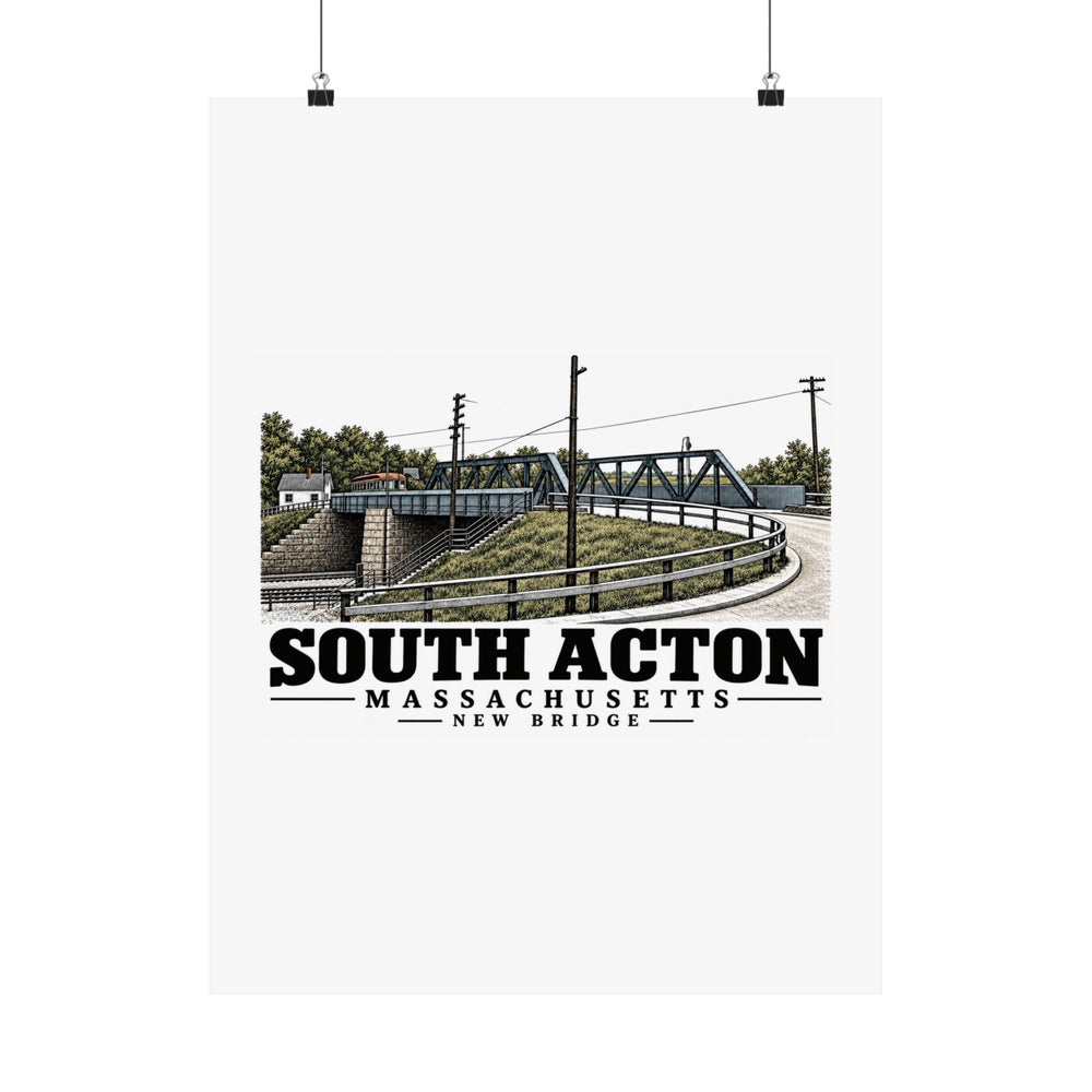 Illustrated New Bridge in Acton on unframed matte poster