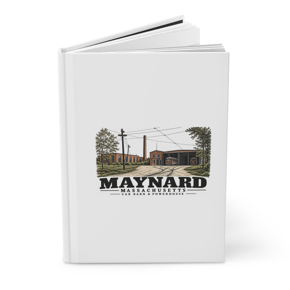 Illustrated Car Barn & Powerhouse in Maynard on matte hardcover journal