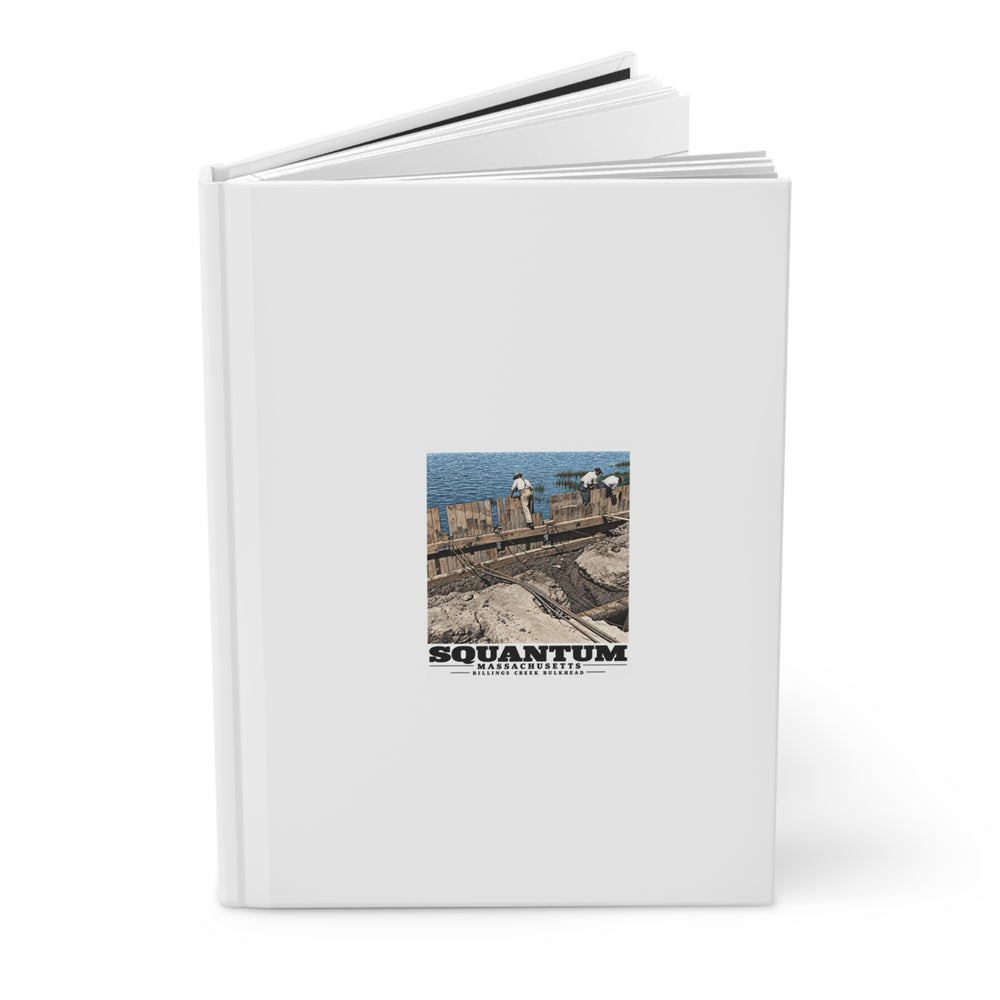 Repairing wood bulkhead-Billings Creek, Squantum Matte Hardcover Journal - Boston Harbor