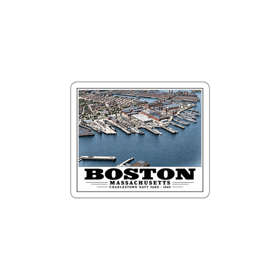 Illustrated Charlestown Navy Yard, June 1940 in Charlestown on die-cut sticker