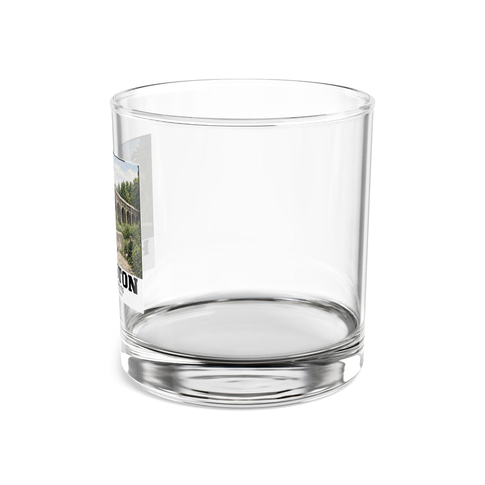 Bogastow Brook Viaduct native survey image - negative number verification required 10 oz Rocks Glass - Charles River