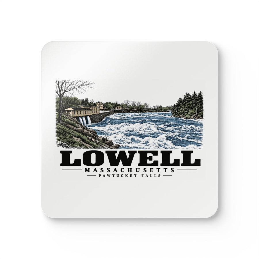Lowell Pawtucket Falls Cork Back Coaster - Merrimack Valley Goods
