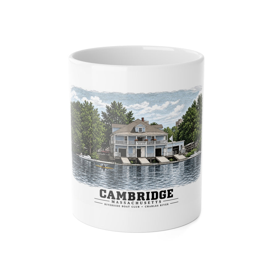 Riverside Boat Club, 769 Memorial Drive 11 oz White Ceramic Mug - Charles River