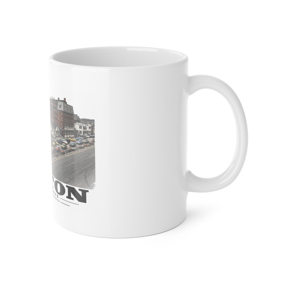 Marina between Lewis and Commercial Wharf 11 oz White Ceramic Mug - Boston Harbor