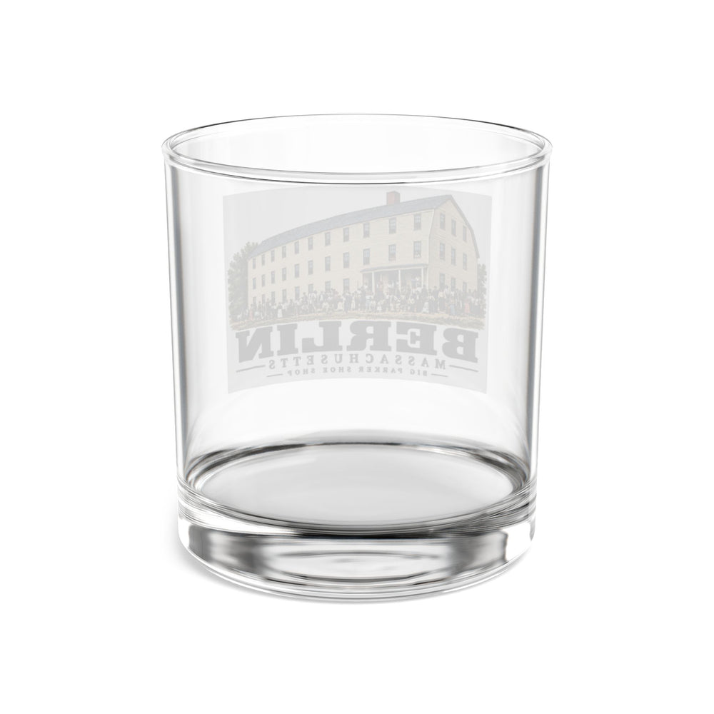 Illustrated Big Parker Shoe Shop in Berlin on rocks glass